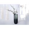 Buy cheap Gradient Gray Decorative Glass Vases Polished Surface Handling from wholesalers