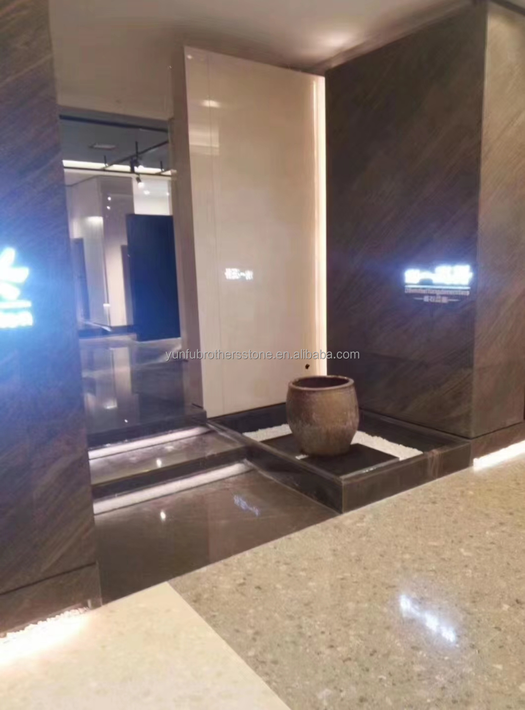 Modern Style Hotel Flooring Sheet Customized Golden Sand Quicksand Brown Granite Marble