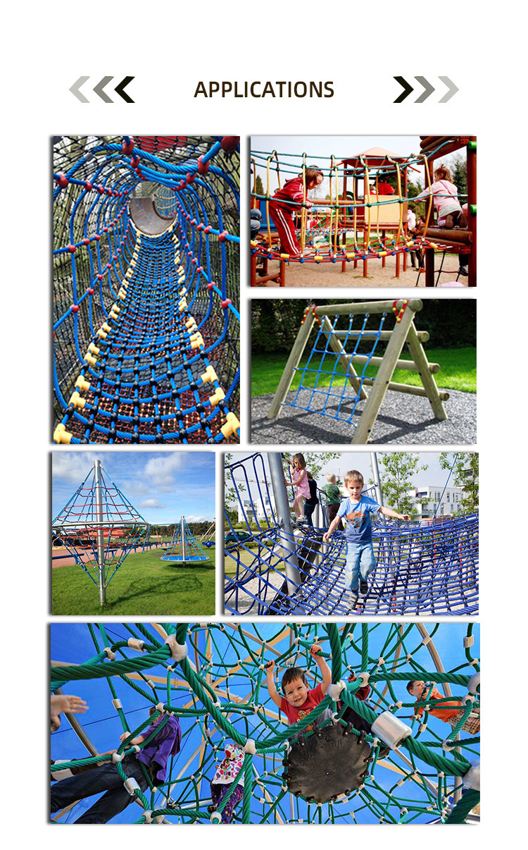 Outdoor Playground 6 Strand Polypropylene PP Cover Steel Core Wire Rope