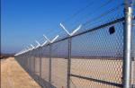 Steel Galvanized Chain Link Fence With Barbed Wire In The Top