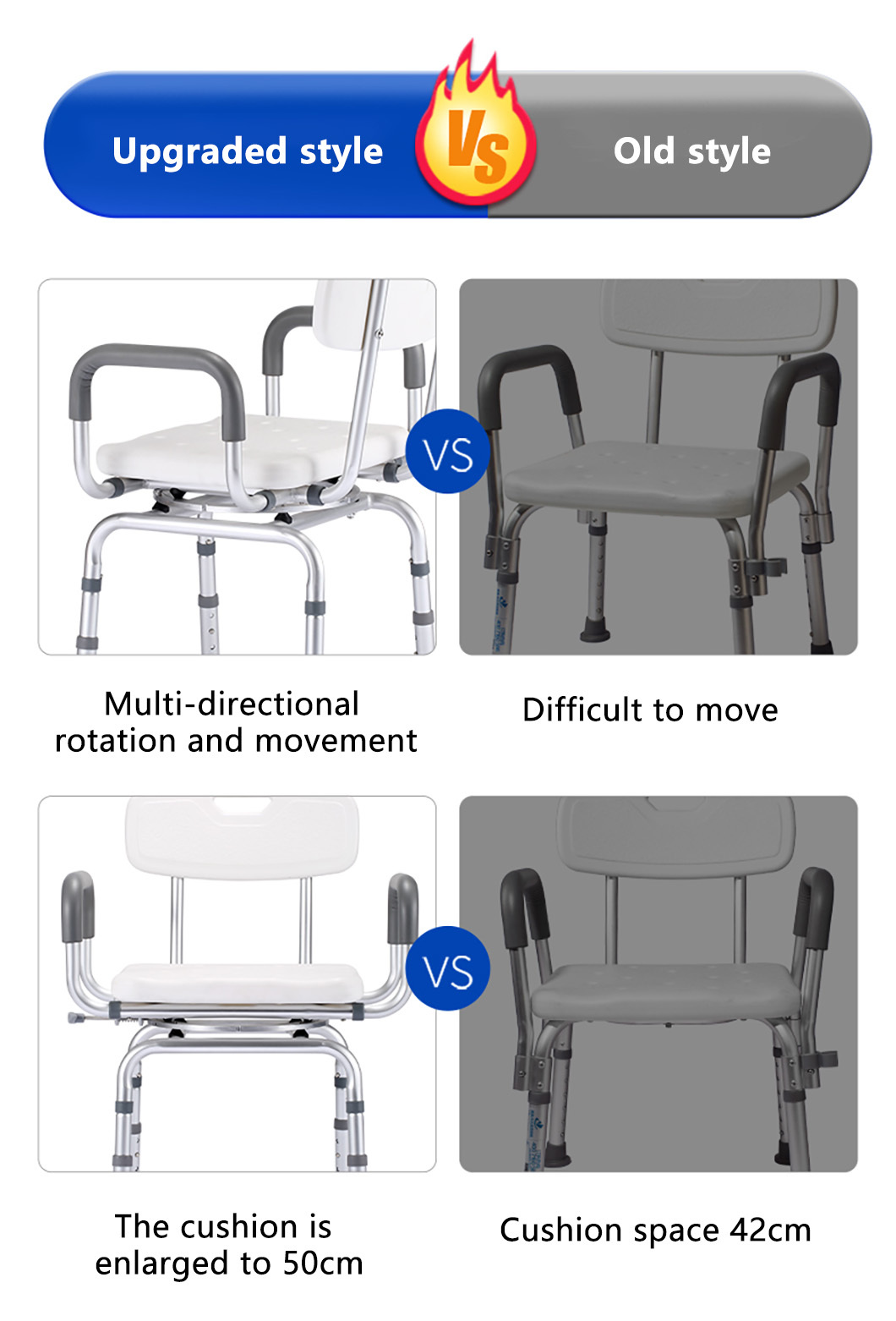 Portable Folding Shower Seat For Elderly Long Lasting Heat Insulation