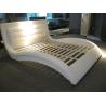 Buy cheap Modern Italian Designer Bed Frame Upholstered in Faux Leather LED Double or King by Limitless Base (White, Double) from wholesalers