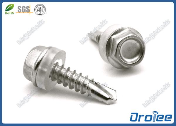 Buy cheap 304/316/410 Stainless Steel Hex Washer Self-Drilling Tek Screw W/ Plastic Washer from wholesalers