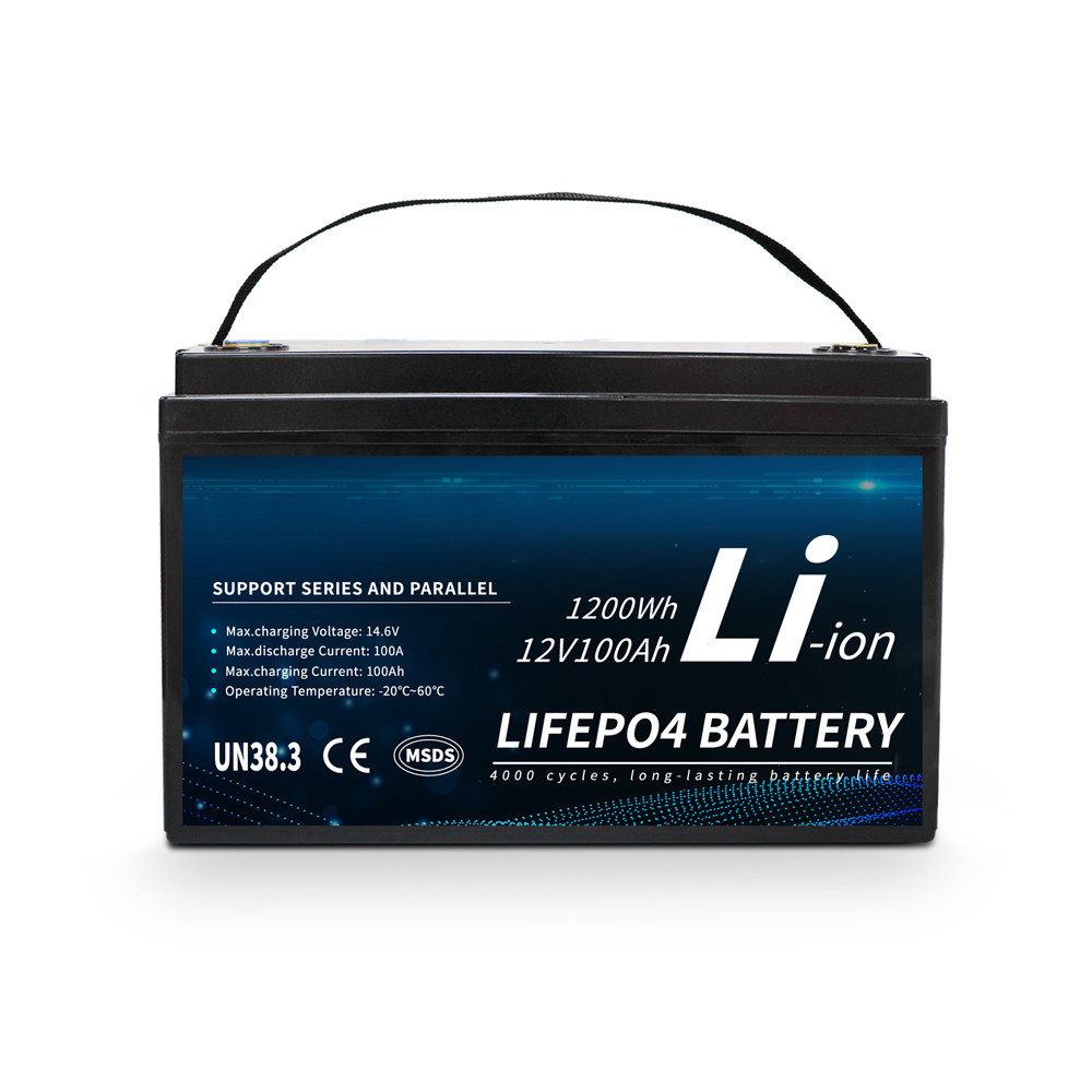 RV Backup Power 12V 100Ah Lithium LiFePO4 Battery Deep Cycle Built In BMS FCC UL