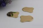 Handbag 35*27 mm light gold zinc alloy metal logo label tags with nickel free