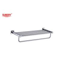 Buy cheap Chrome Bathroom Accessories Brass Bathroom double towel bar with shelf product