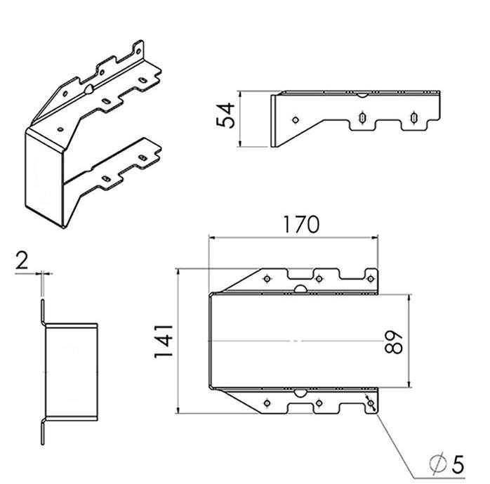 Z275 Galvanized Prefab House Parts Anchor Connector Panel Thickness 1.2mm
