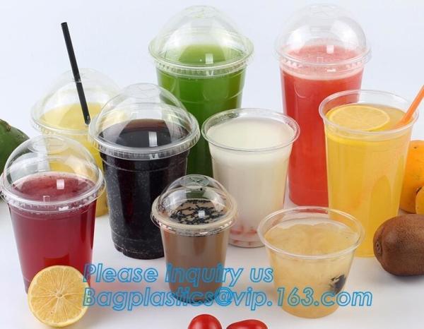 Buy cheap 600ml PET plastic cup with lid for juice,Food grade 12oz 375ml cold drink transparent biodegradebale PET disposable plas from wholesalers