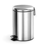 Round Stainless Steel Foot Pedal Trash Can With Quiet Close Lid