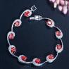 Buy cheap Lovely Women Four Round Bracelet Red CZ Stone Bracelet Setting Crystal Fashion Tennis Bracelet for Wedding Gift from wholesalers