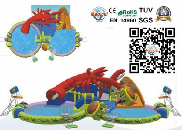 Buy cheap Colorful Amazing Inflatable Water Park Rental With Double Slides from wholesalers