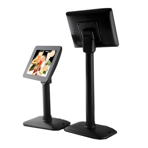 75mm vesa Usb Customer Pole Display , 300cd/m2 Vfd Pole Display 7 Inch