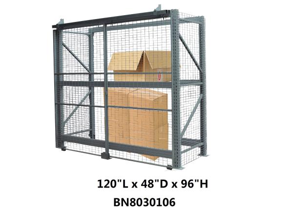 Buy cheap Heavy Duty Steel Pallet Rack Security Cage Systems 10'*4' *8' High Sliding Door Type from wholesalers