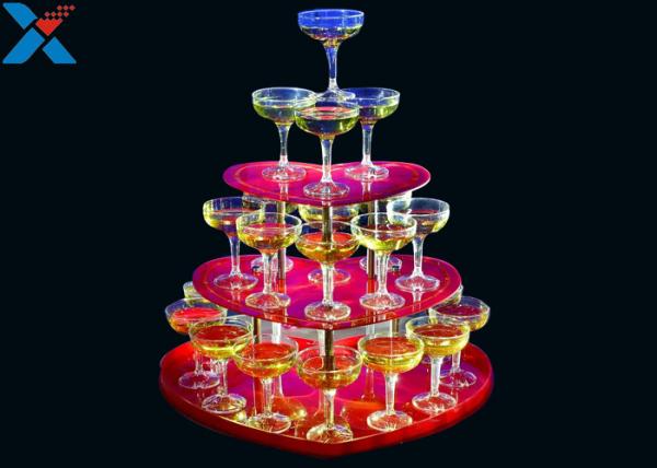 Buy cheap Party Acrylic Wine Rack , 3 Layers Acrylic Champagne Tower For Wedding from wholesalers