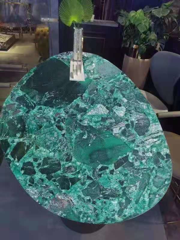 Natural Green Terrazzo Marble Table Top terrazzo kitchen countertops