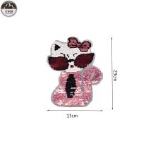 Buy cheap Sunglasses Cat Reverse Sequin Patch / Sequin Iron On Patches For Bags / Shoes product