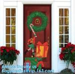 Promotional custom printing plastic door cover PE christmas door/window/wall
