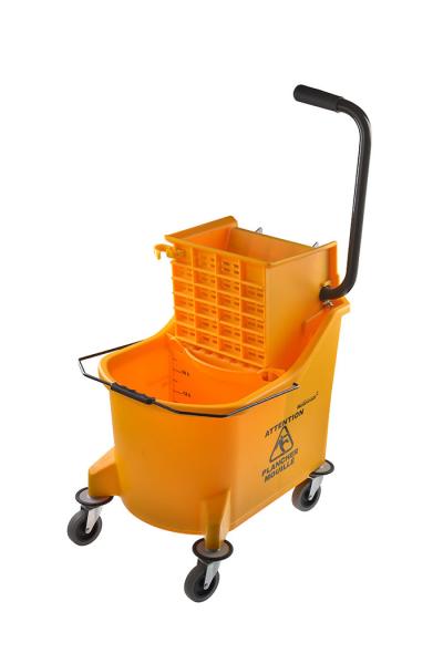 Buy cheap Mobile Heavy Duty Buckets And Pails Commercial Mop And Bucket Set 33 Litre Wringer Steel Handle from wholesalers