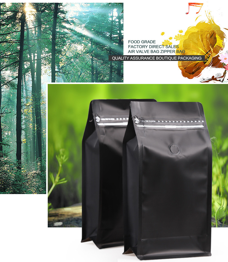 Colorful Aluminum Foil Stand Up Zipper Pouch Coffee Bag With Valve