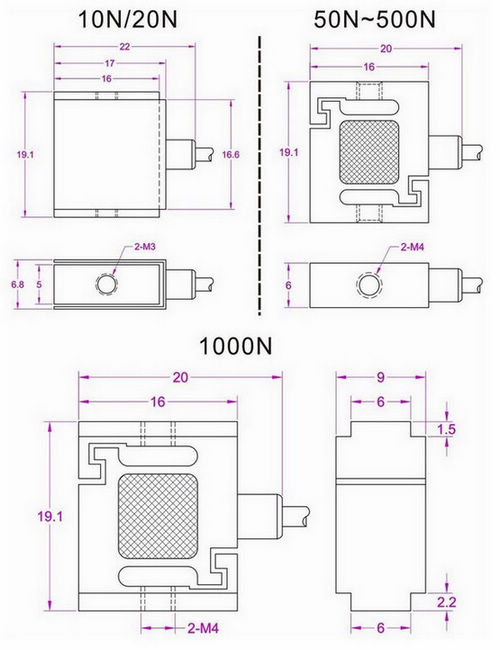micro force transducer 10N 20N 50N 100N 200N 500N
