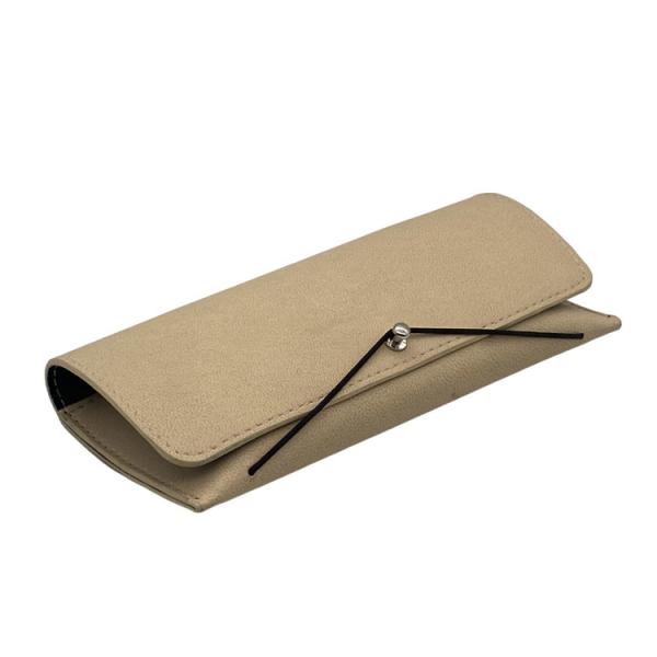 Buy cheap Custom Gold 18CM Leather Glasses Case With Embossed Logo from wholesalers