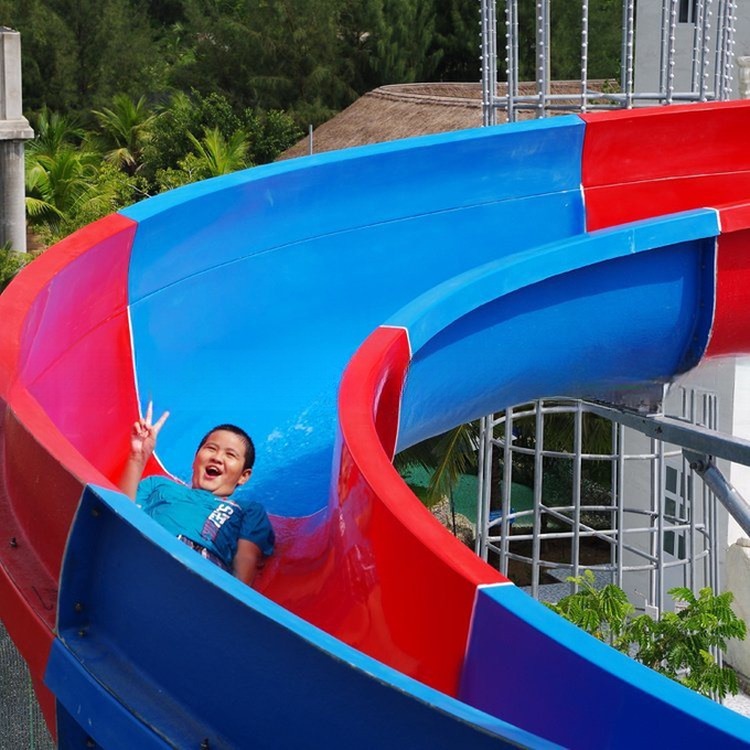 Fiberglass Blue Water Slide Combined for Amusement Park