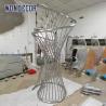 Buy cheap Large abstract outdoor square geometric metal art cross spiral circular tube stainless steel sculpture from wholesalers