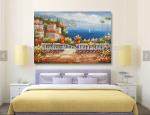Handmade Mediterranean Landscape Oil Painting Garden Scene Oil Painting for