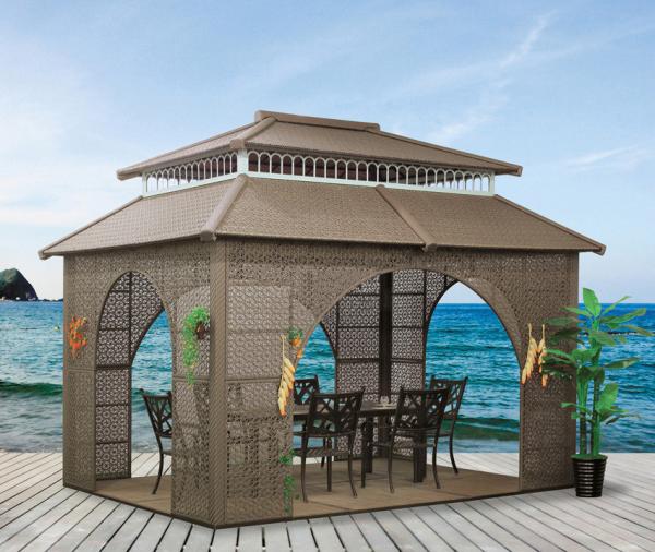 Buy cheap China garden house outdoor pavilion with sofa garden rattan tents 1115 from wholesalers