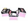 Buy cheap Portable Pink Cosmetic Case Aluminum Frame ABS Beauty Case With Shoulder Strap from wholesalers