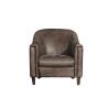 Buy cheap Home Grey Leather Leisure Armchair With Handwork Brasss Nail Heads Decor from wholesalers