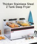 2 Tank 12L Electric Fryer Commercial Oil Outlet Deep Fryer 6L Oil Basin for Food