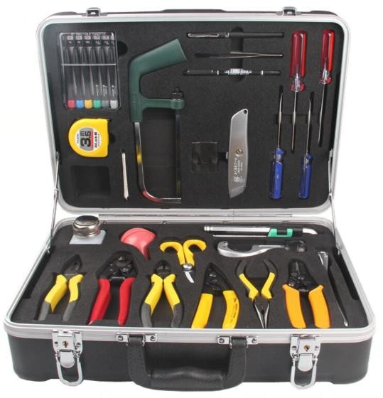 Practical Fiber Optic Repair Kit , Fusion Splicing Tool Kit With Precision Tweezer