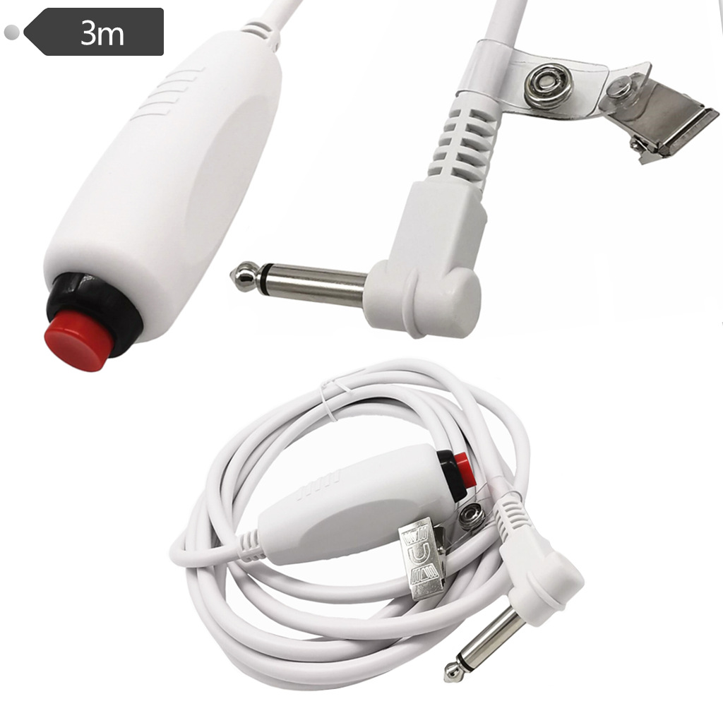 Custom 6.35 Single Button Switch Line Emergency Call Button Nurse Call Cable with Clip for Nurse Station Nurse Call System