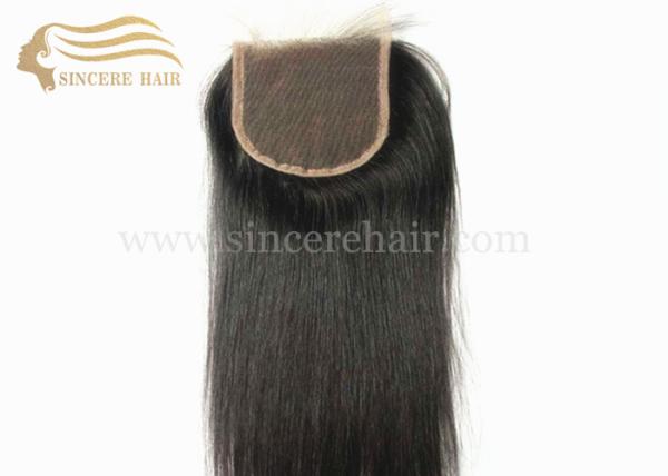 Hot Sell 18" Natural Black Straight Virgin Remy Human Hair Clouser Extensions