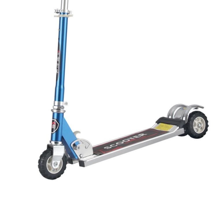 Children'S 3 Wheels Skate Kick Scooter Wide Plate Knobby Tires For Age 6-12