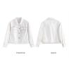 Buy cheap Contrast Stitching Trucker Ladies Denim Jacket With Button Through Placket Fray Hem from wholesalers
