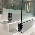 Floor Mounted U Channel Glass Railing With 12-23.52mm Tempered Laminated Glass