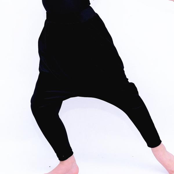 Buy cheap Spandex Lining Plain Velvet Black Harem Pants For Children Hip - Hop Dance from wholesalers