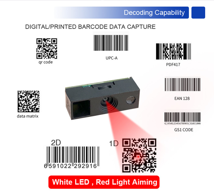 Mini size QR code scanner fast scan 1D 2D barcode reader samll for handheld device easy install