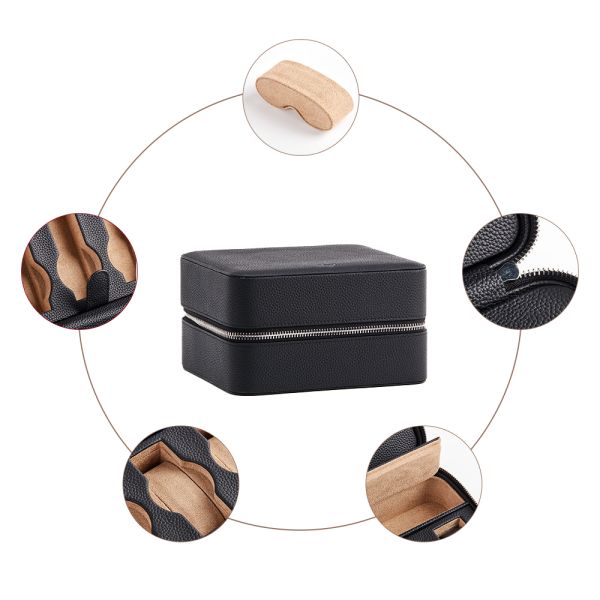 Handmade 6 Slot PU Leather Watch Storage Box Protective Leather Watch Holder Box