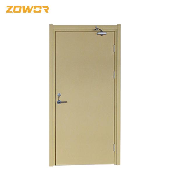 Buy cheap 45mm Unequal Leaf Fire Safety Door Galvanized Steel Frosted Orange Color from wholesalers
