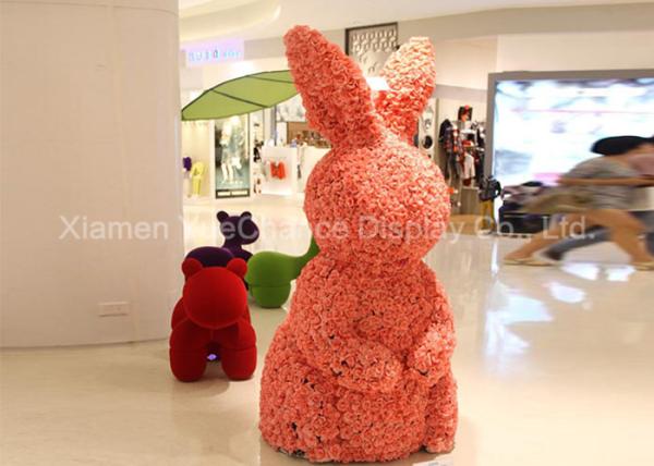 Buy cheap Large Size Shopping Centre Decorations Fiberglass Animal Statues Cover With Fake Flower from wholesalers