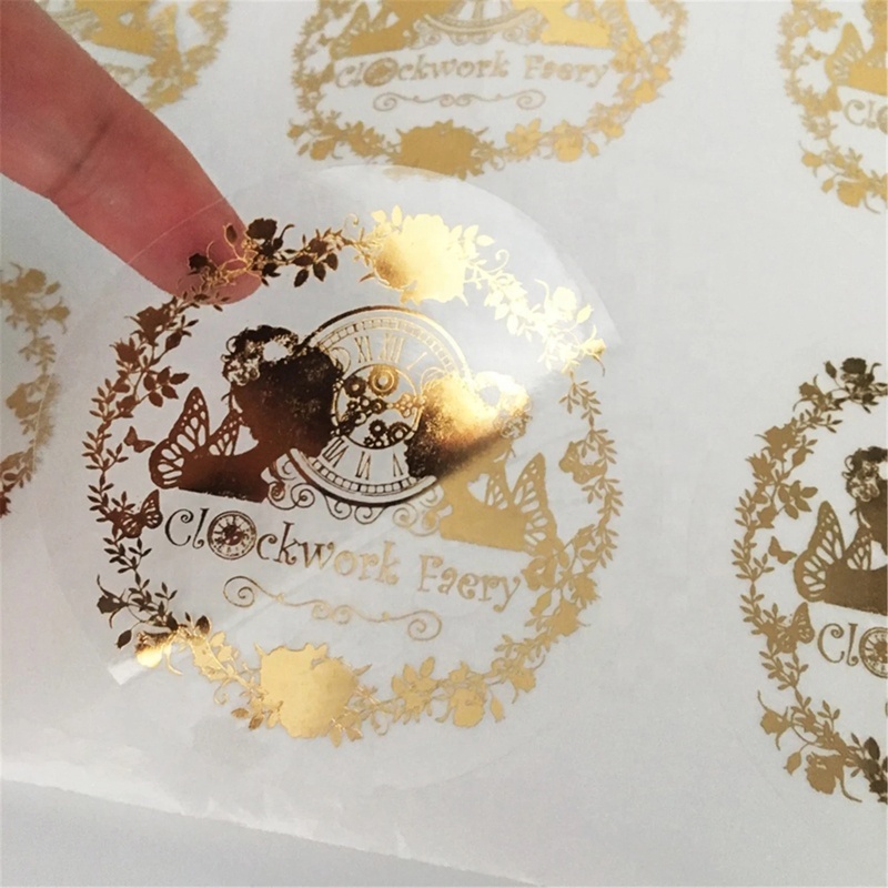 Hot Stamping Gold Foil Label Stickers Waterproof Custom Metal Stickers