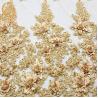 Buy cheap French High End Lace Fabric Water Soluble Handwork Golden Embroidery Lace from wholesalers
