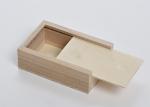 Custom Logo Usb Packing Wooden Box With Sliding Lid Natural Color 8 * 5 * 2.5cm