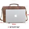 Buy cheap 15.6 Inch Waterproof Vintage Genuine Leather Waxed Canvas Briefcase Large Leather Computer Laptop Bag Rugged Satchel from wholesalers