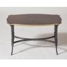 Buy cheap Wood veneer top with Antiique gold edge metal base side table/end table/coffee table for 5-star hotel bedroom from wholesalers