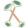 Buy cheap Wood Handle Green Aventurine Double Jade Roller Facial Massage Roller from wholesalers