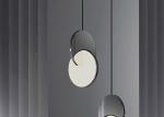 Modern led metal drop pendant lighting fixtures indoor mirror ceiling chandelier